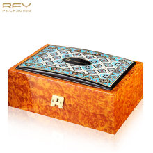 Luxury lacquer perfume insense gift box custom logo essence oil burner wooden boxes